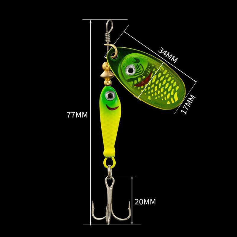 Fishing Hook Treble - Leurre métallique rotatif à paillettes, 9g,