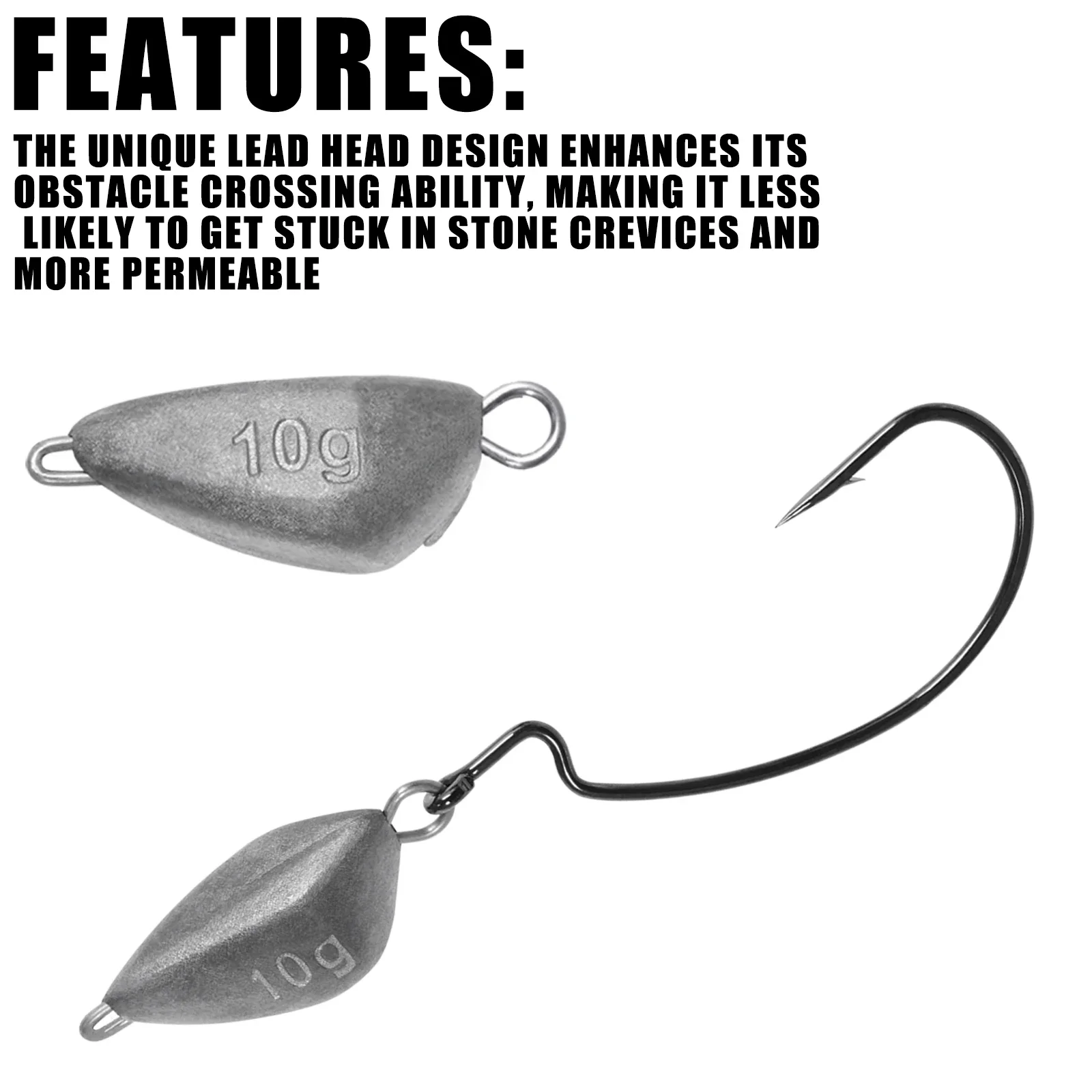 Poids de pêche à tête plombée  - Fishing Hook Jig avis et prix