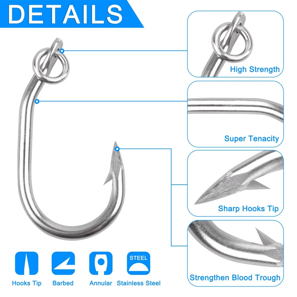 12 pièces hameçons de pêche au - Fishing Hook Circle avis et prix